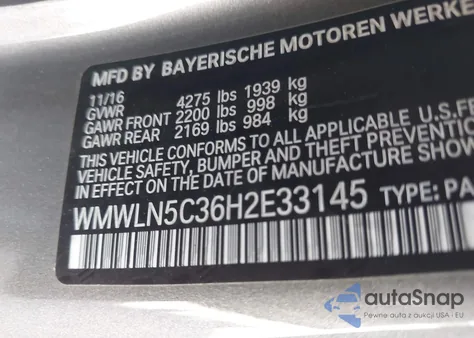 2017 Mini Clubman Cooper z USA, uszkodzony, nr VIN WMWLN5C36H2E33145